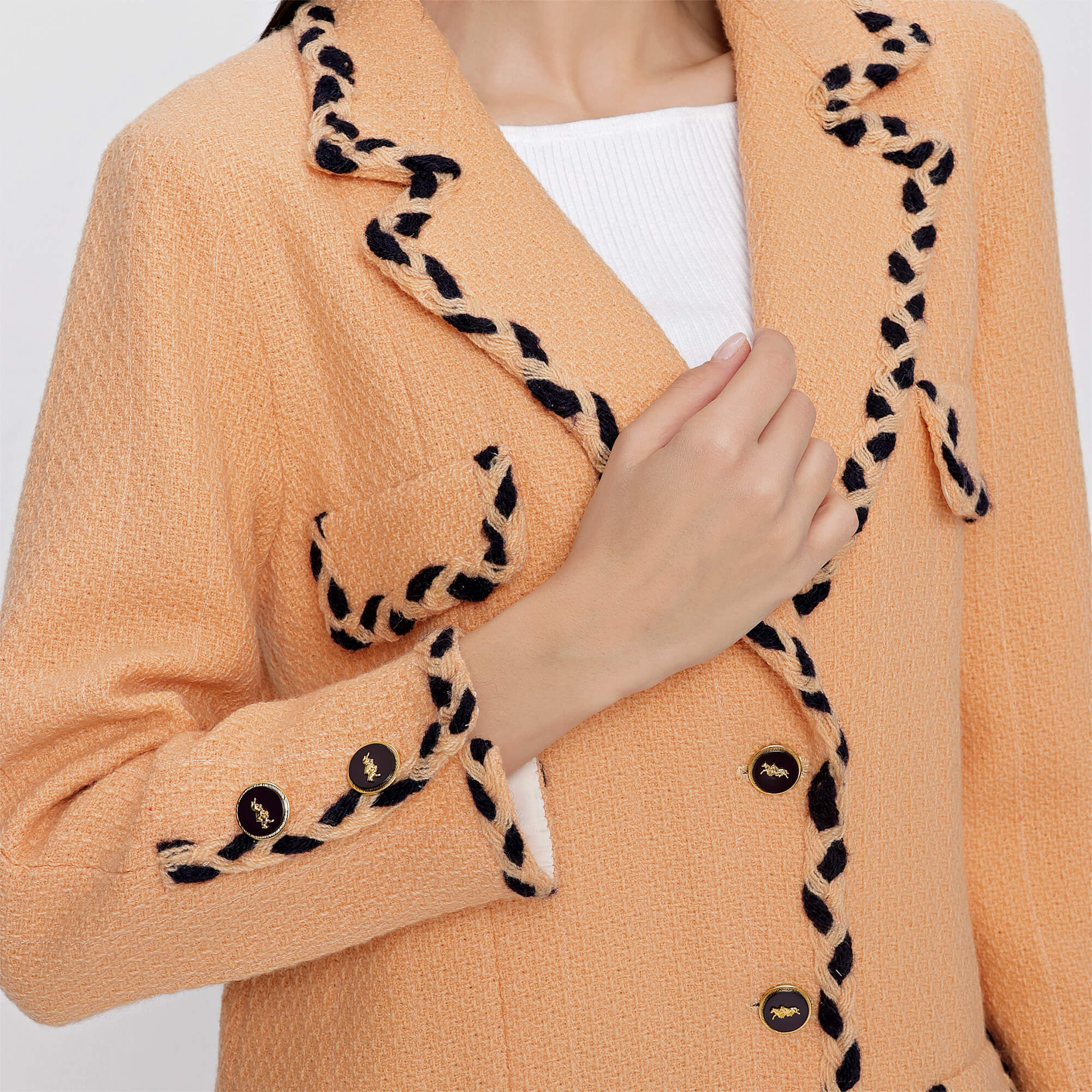 Chanel - Yellowish Orange Tweed Jacket